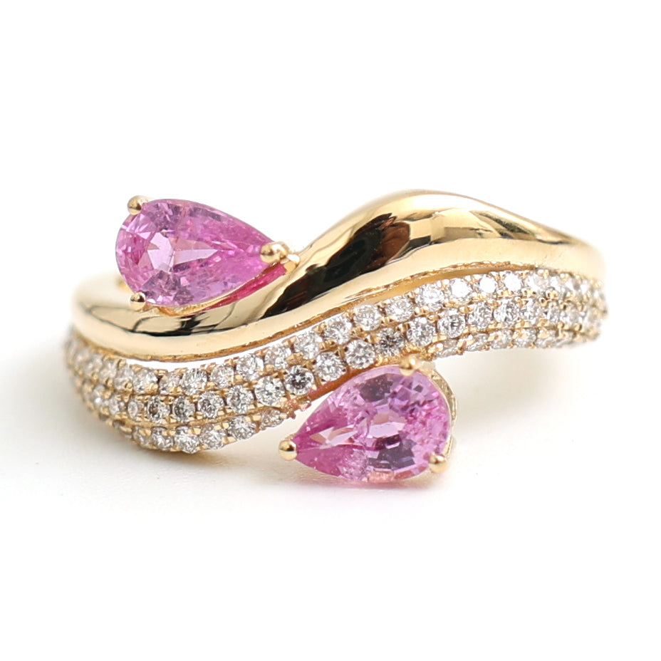 JPRG-4695/11533 Pink Sapphire Diamond Ring | 18K