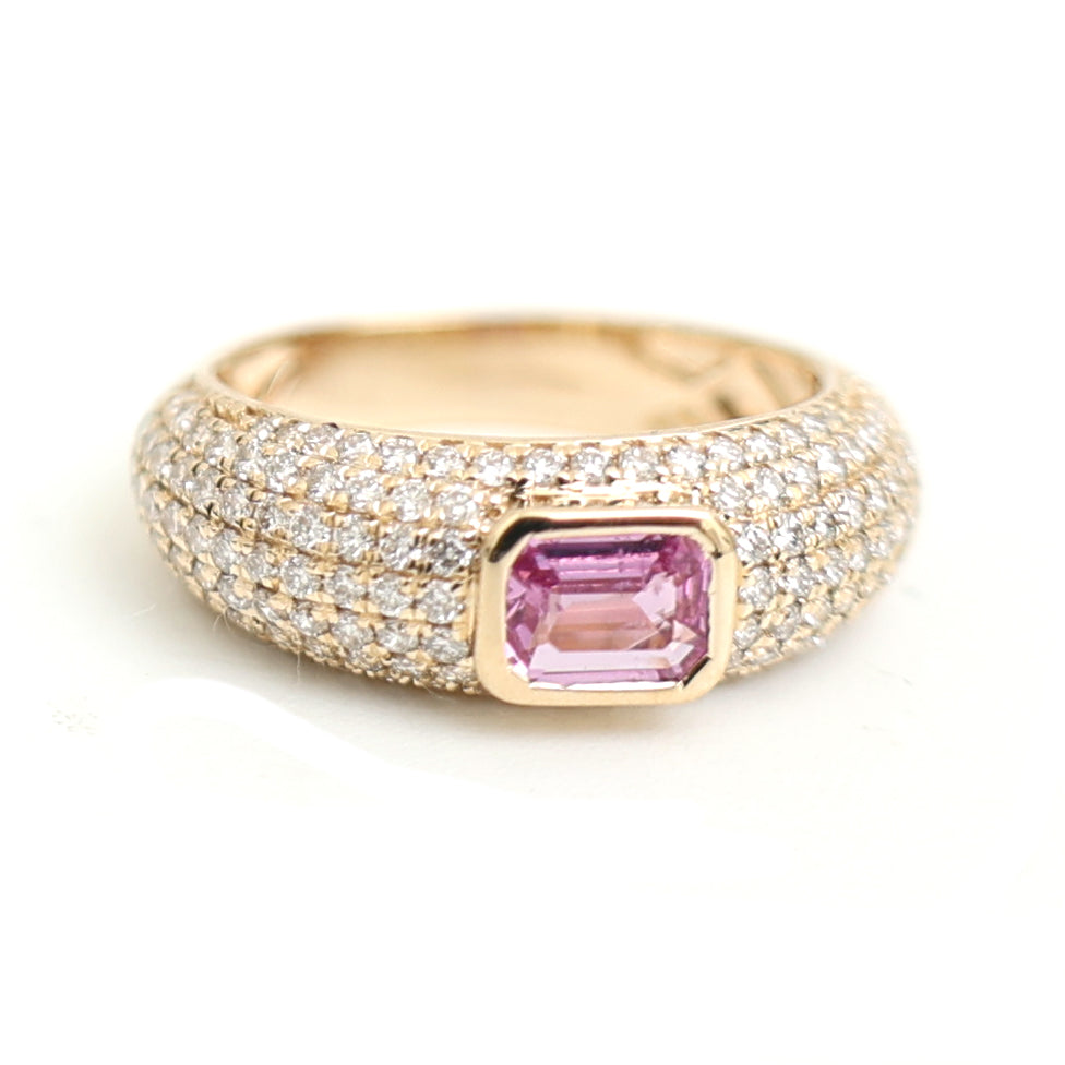 JPRG-4696/11534 Diamond Pink Sapphire Ring | 14K