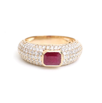 JPRG-4699/11537 Diamond Ruby Ring | 14K