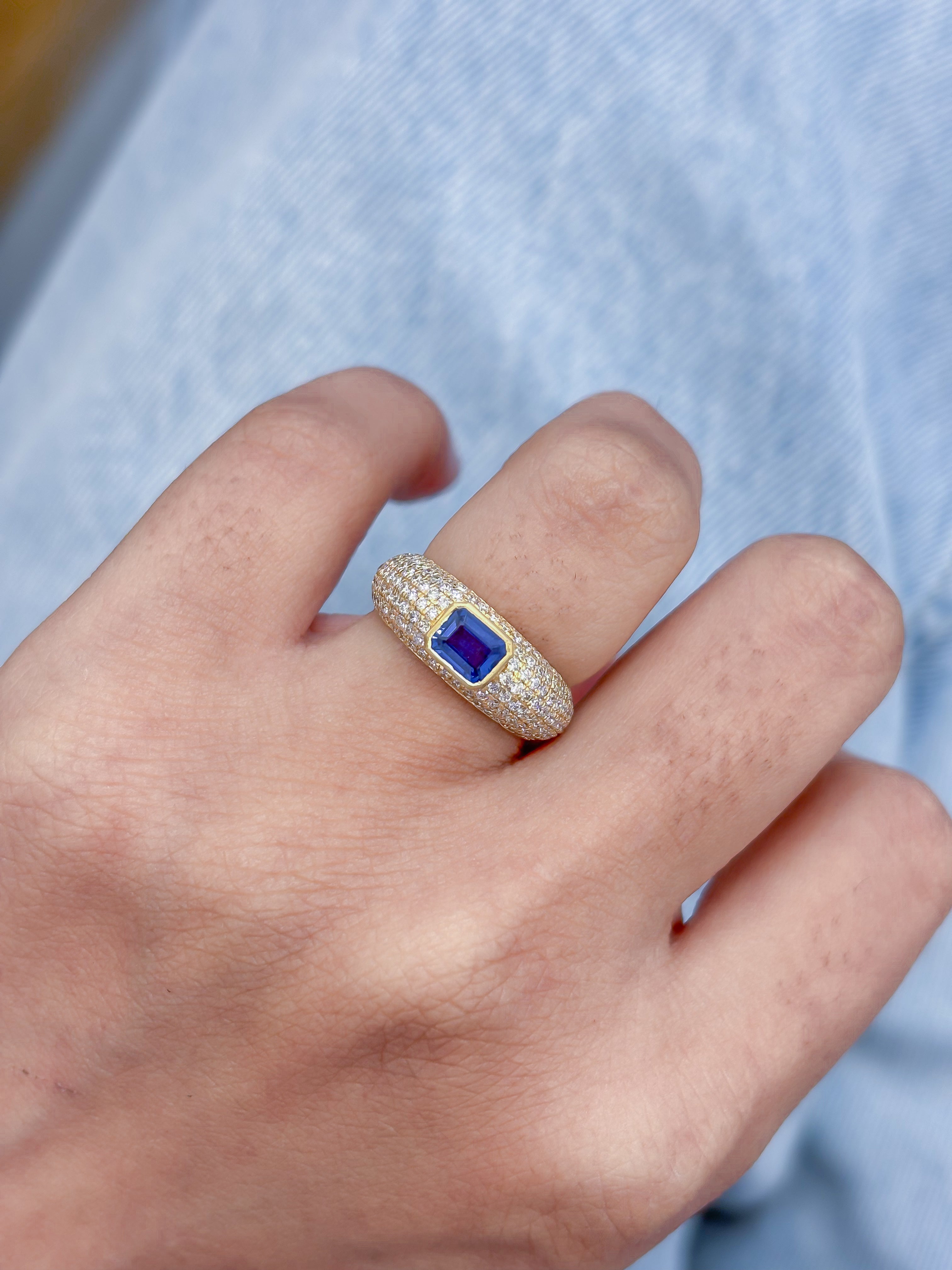 JPRG-4705/11543 Diamond Blue Sapphire Ring | 18K