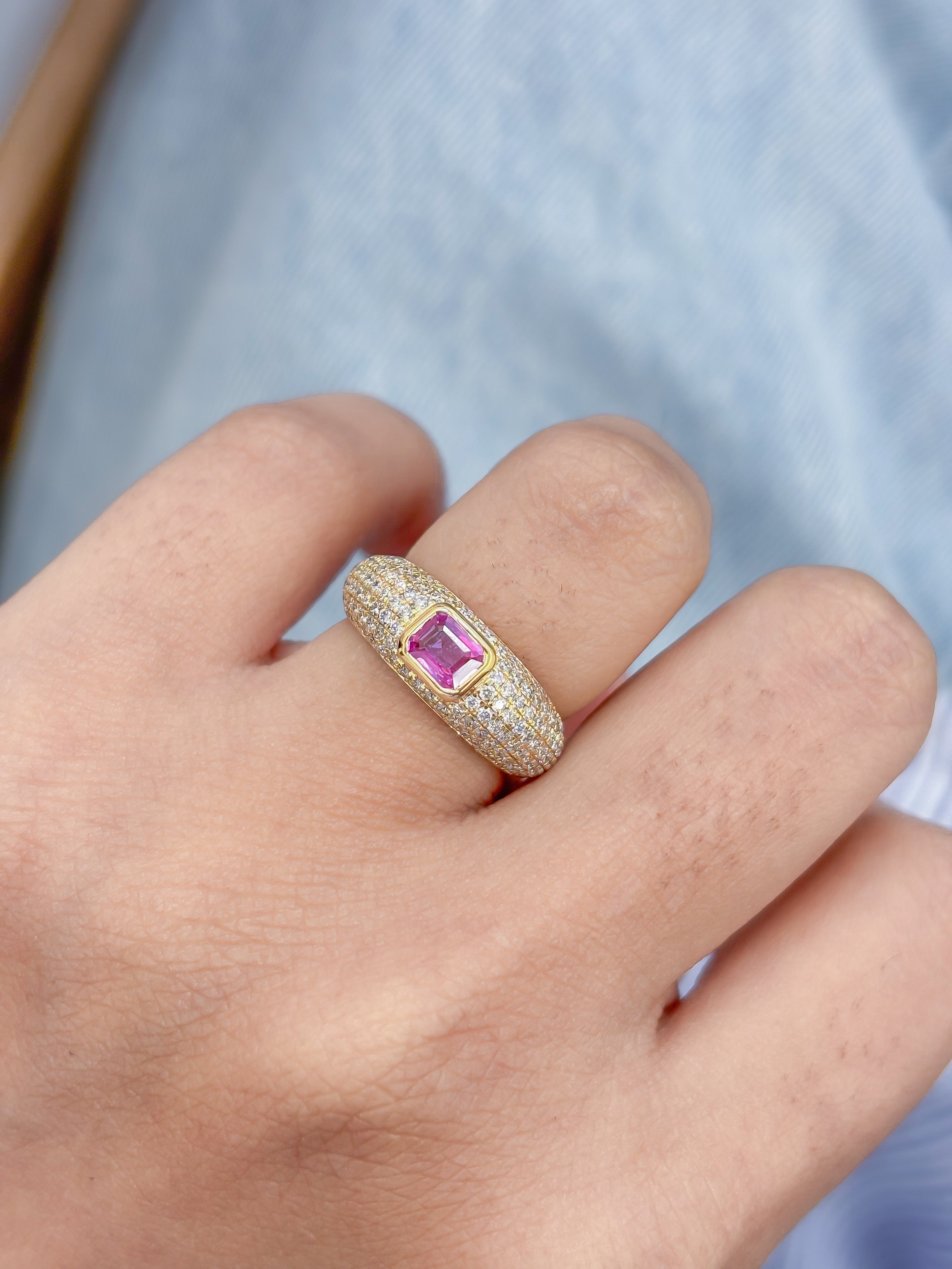 JPRG-4706/11544 Diamond Pink Sapphire Ring | 18K