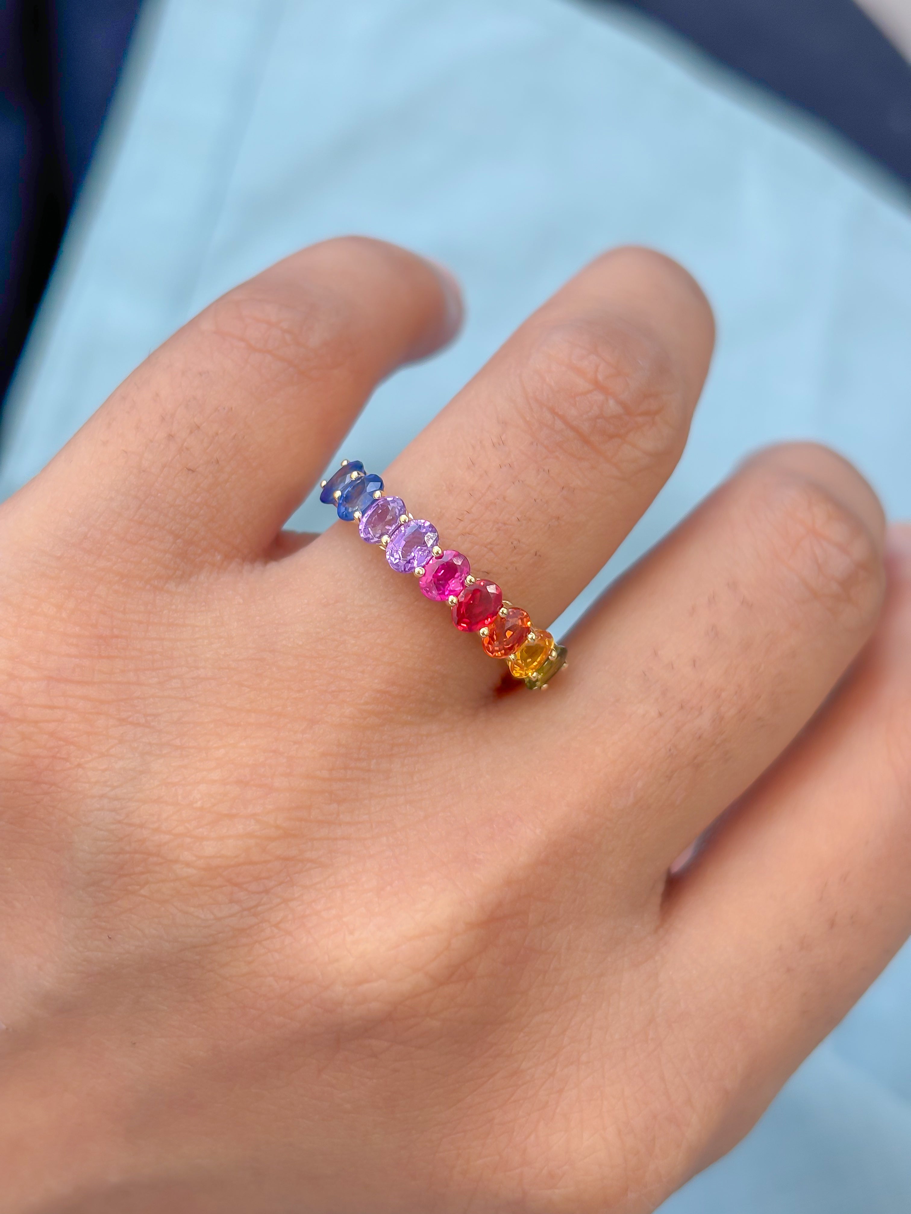 JPRG-4740/11629 Rainbow Sapphire Ring | 18K