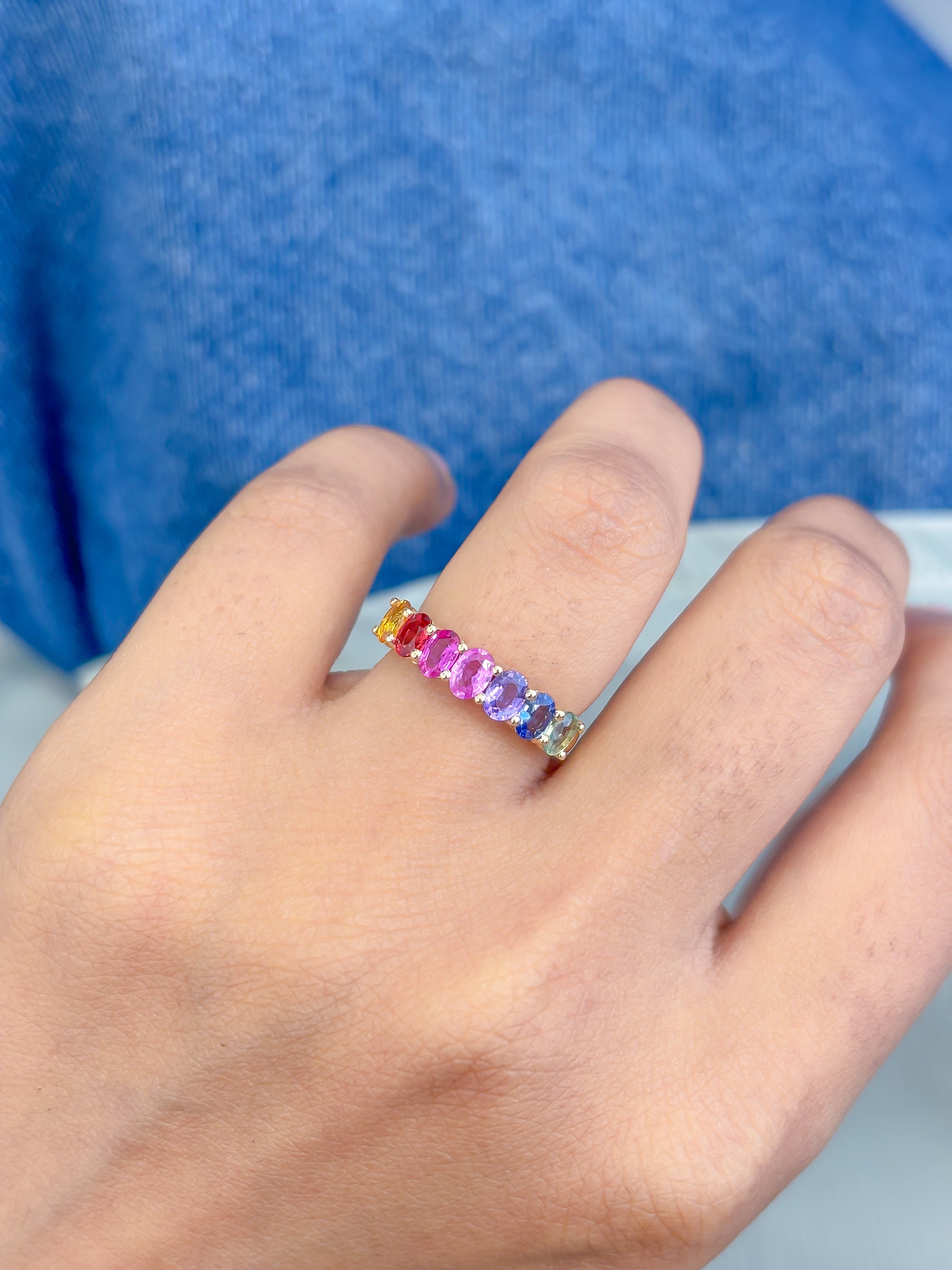 JPRG-4753/11660 Rainbow Sapphire Ring | 18K