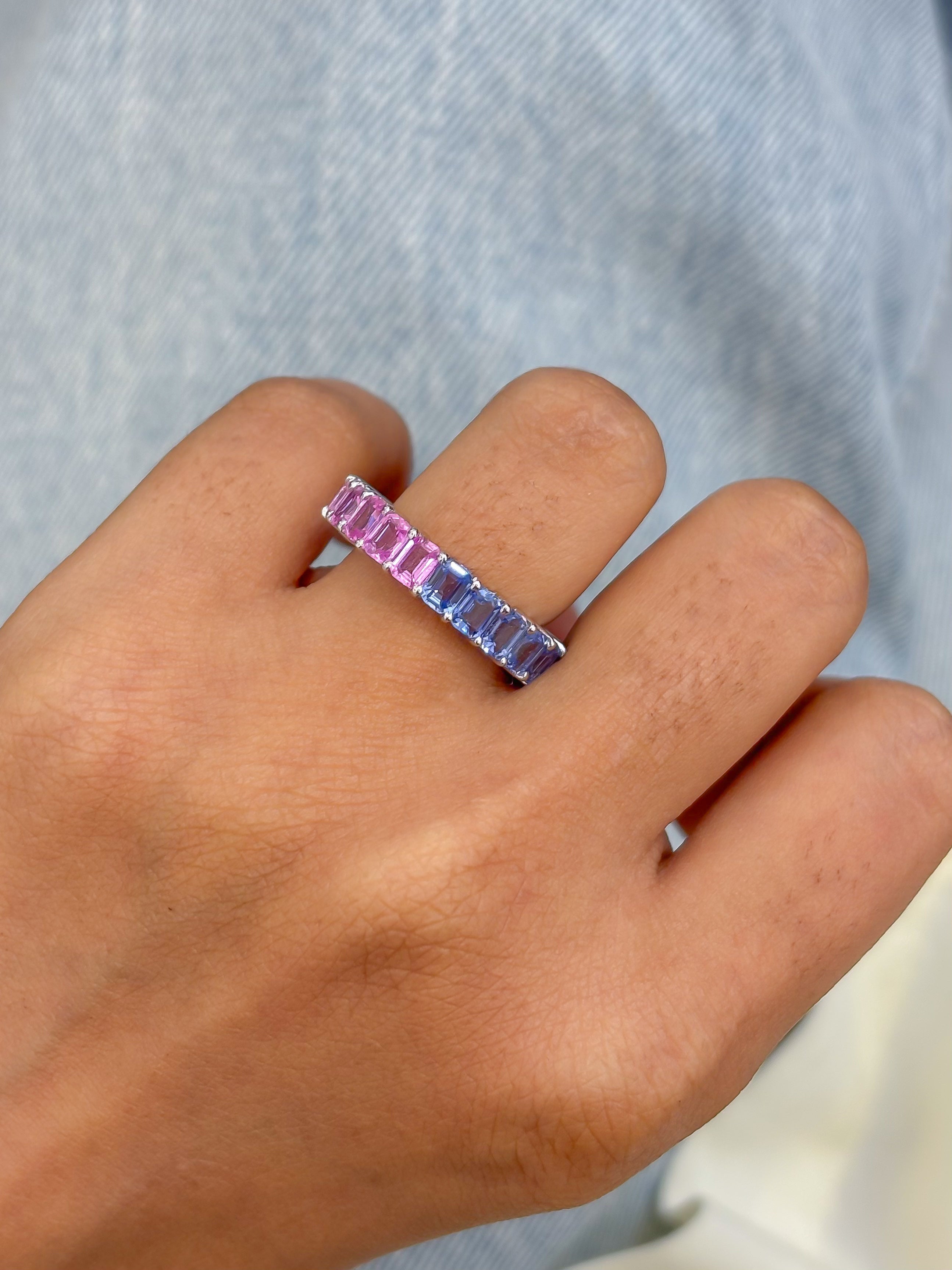 JPRG-4770/11678 Blue Sapphire Pink Sapphire Ring | 18K