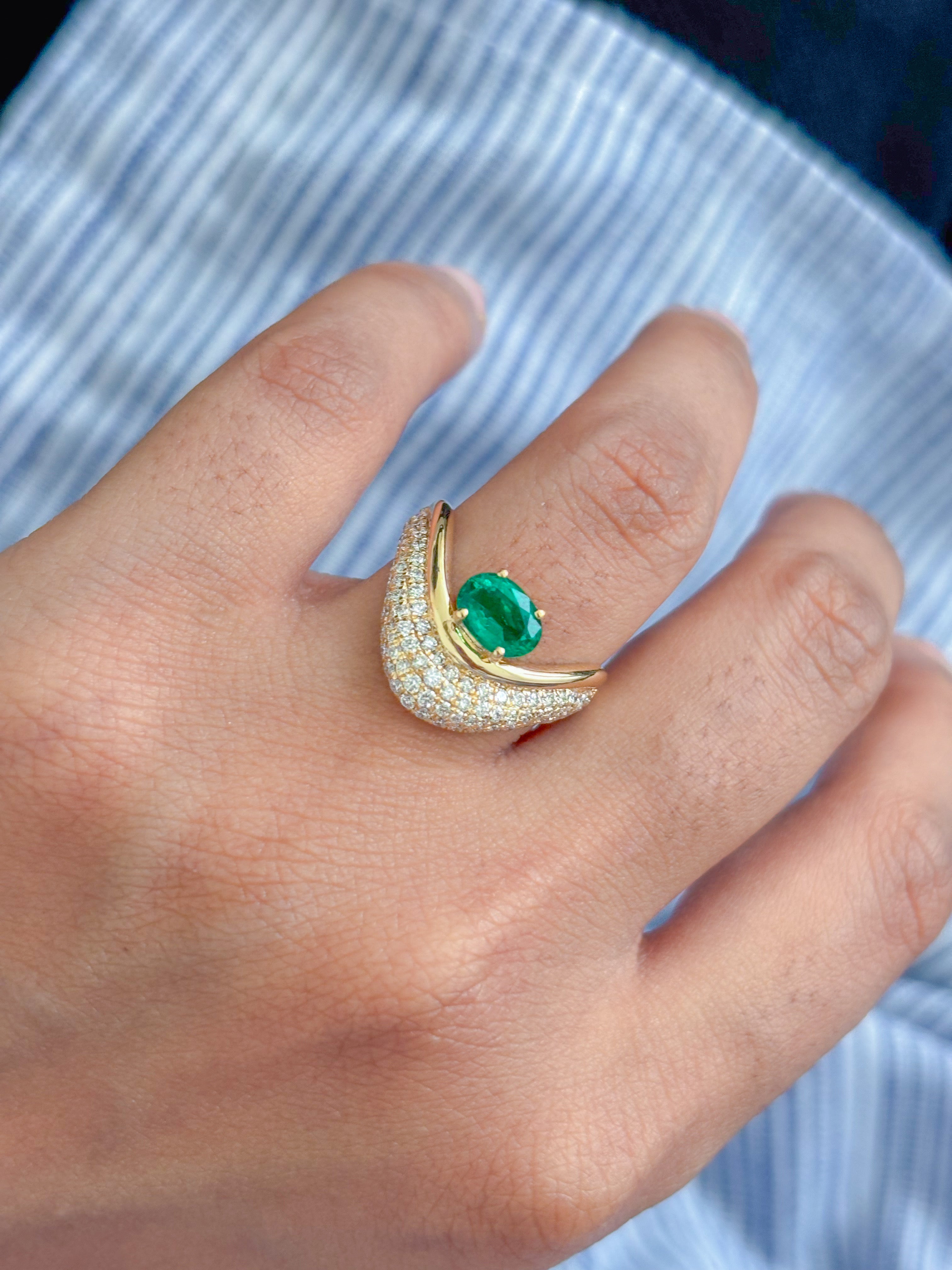 JPRG-4807/11730 Emerald Diamond Ring | 18K
