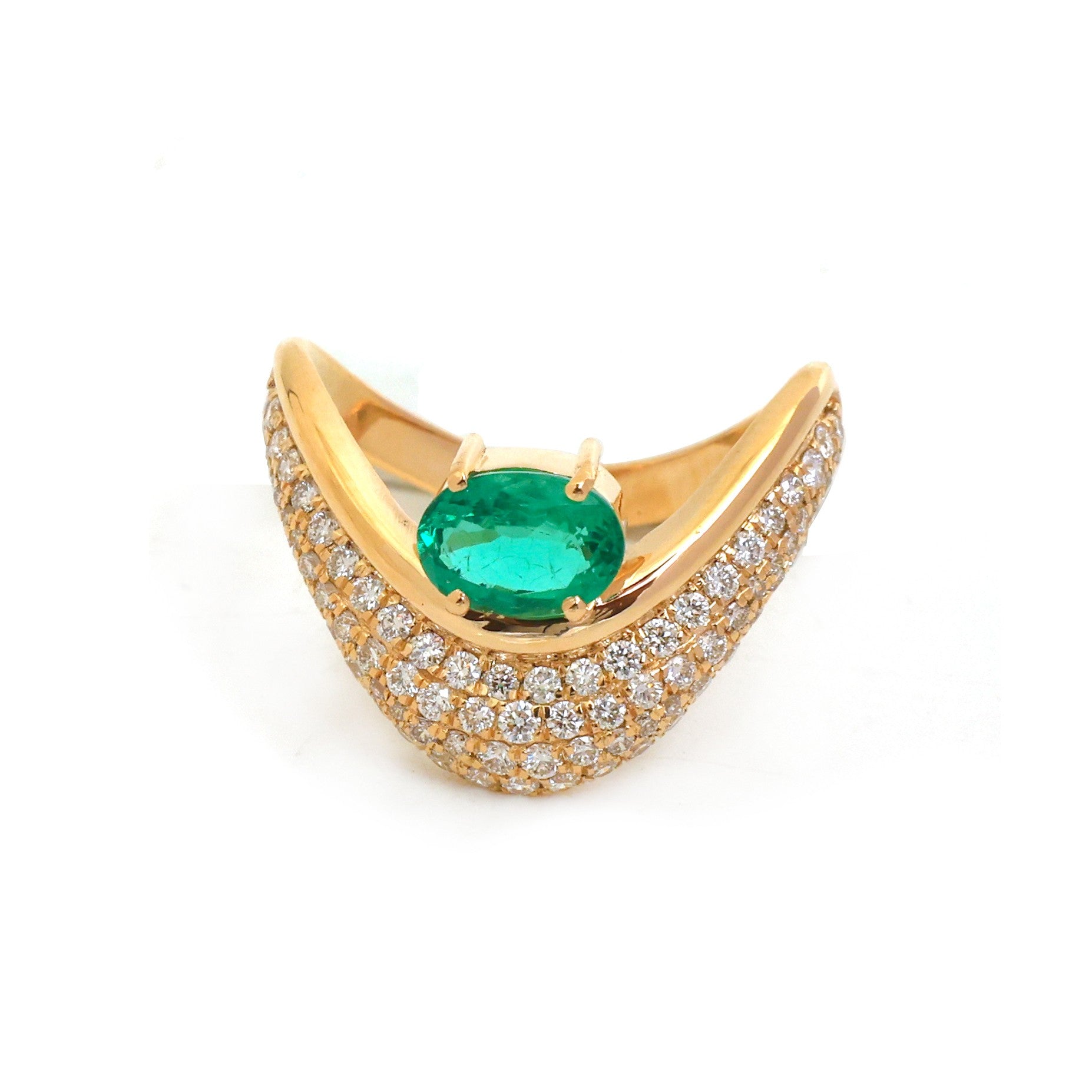 JPRG-4807/11730 Emerald Diamond Ring | 18K