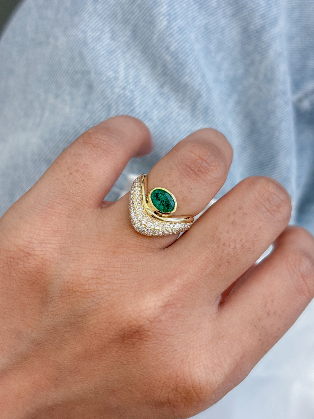 JPRG-4822/11776 Emerald Diamond Ring | 18K