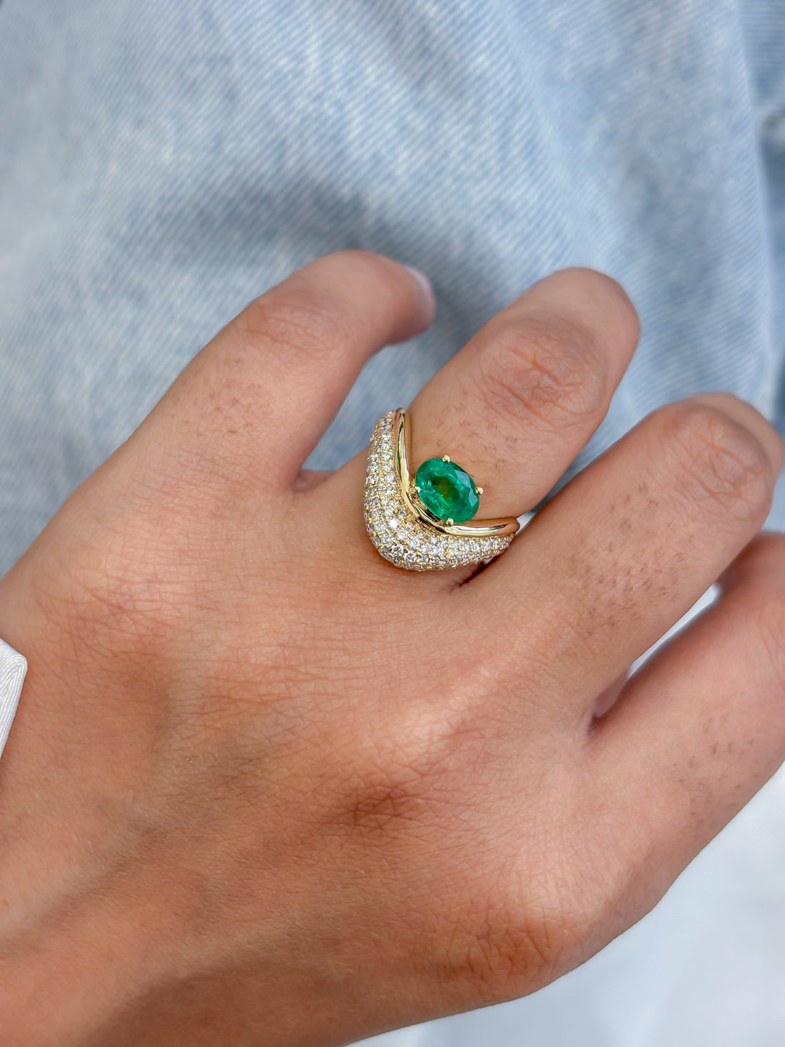 JPRG-4836/11790 Emerald Diamond Ring | 18K