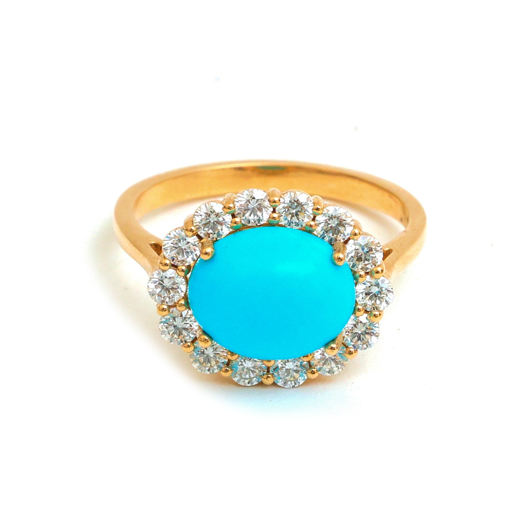 JPRG-4848/11811 Diamond Turquoise Ring | 14K