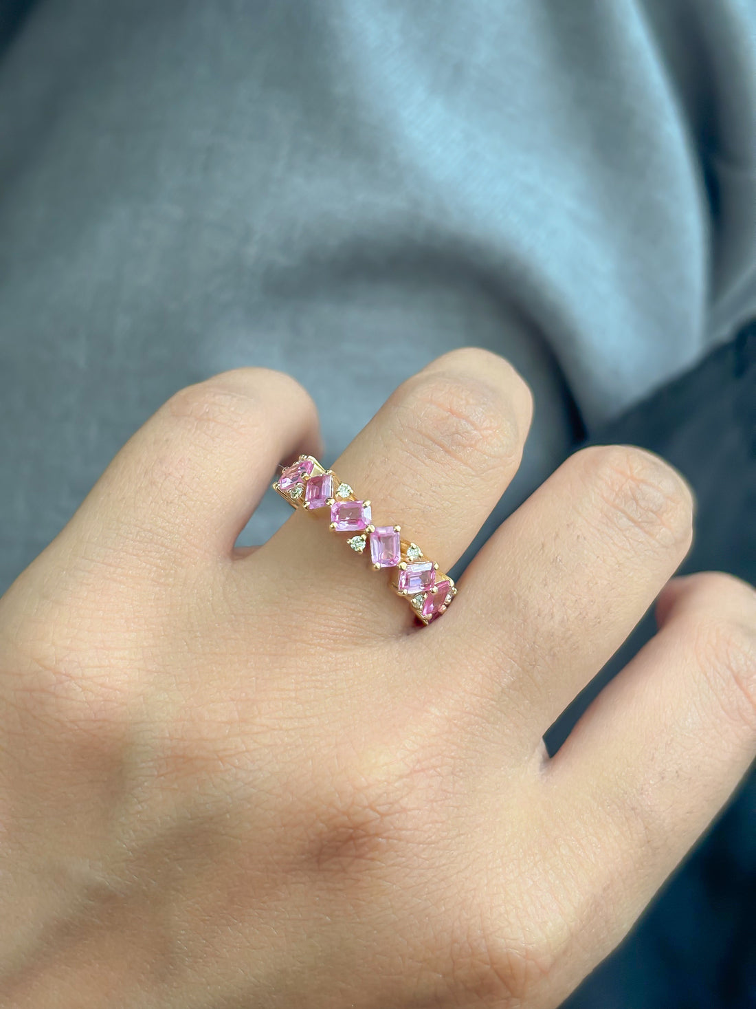 JPRG-4849/11819 Pink Sapphire Diamond Ring | 18K