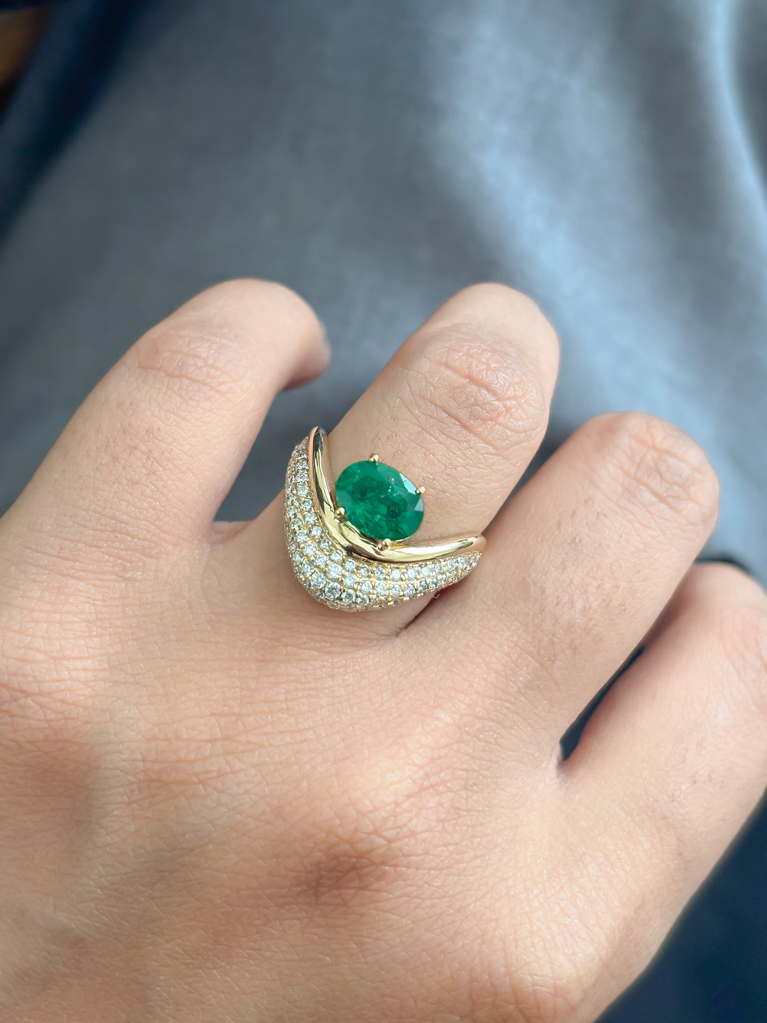 JPRG-4868/11838 Emerald Diamond Ring | 18K