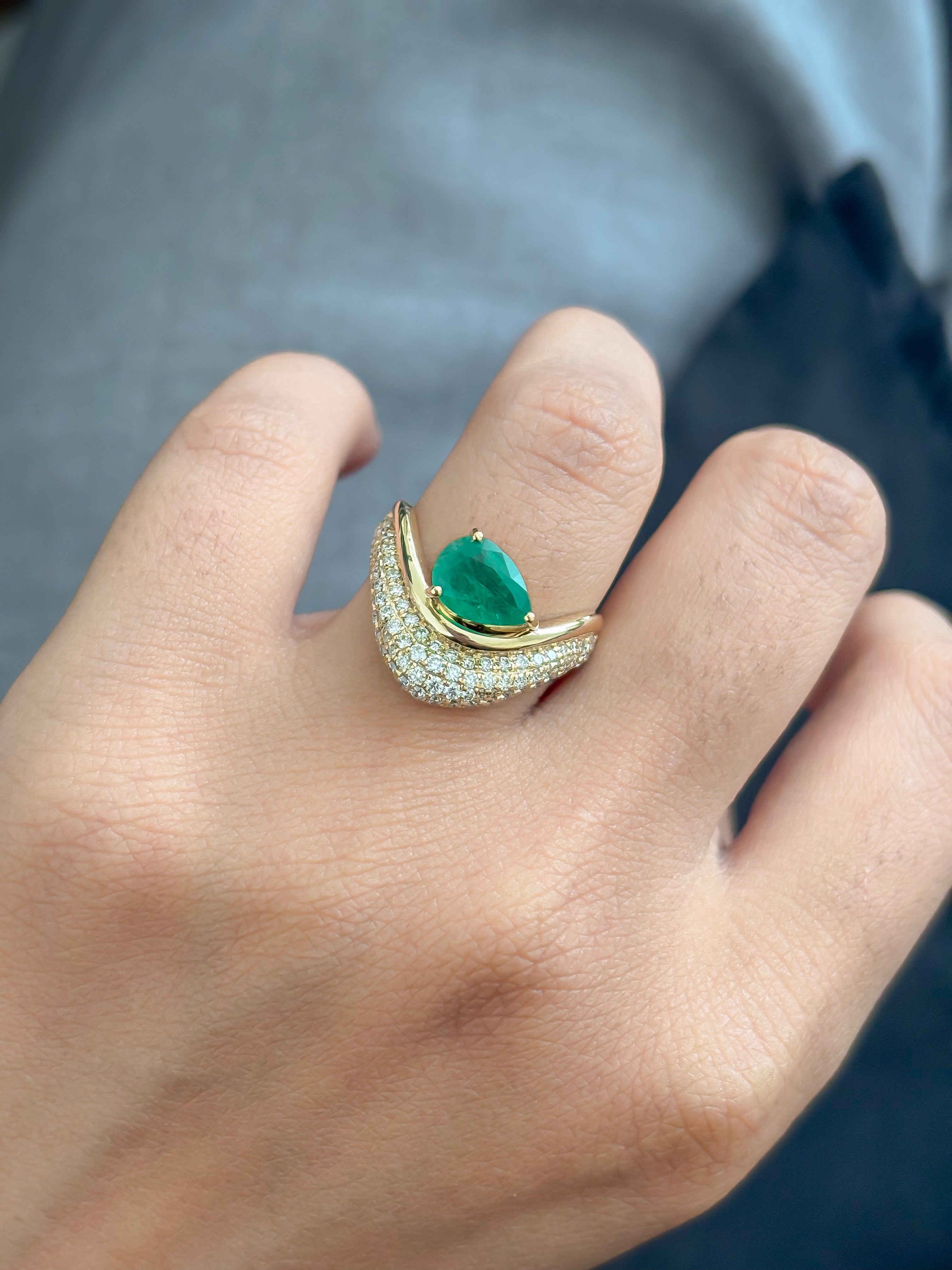 JPRG-4869/11839 Emerald Diamond Ring | 18K