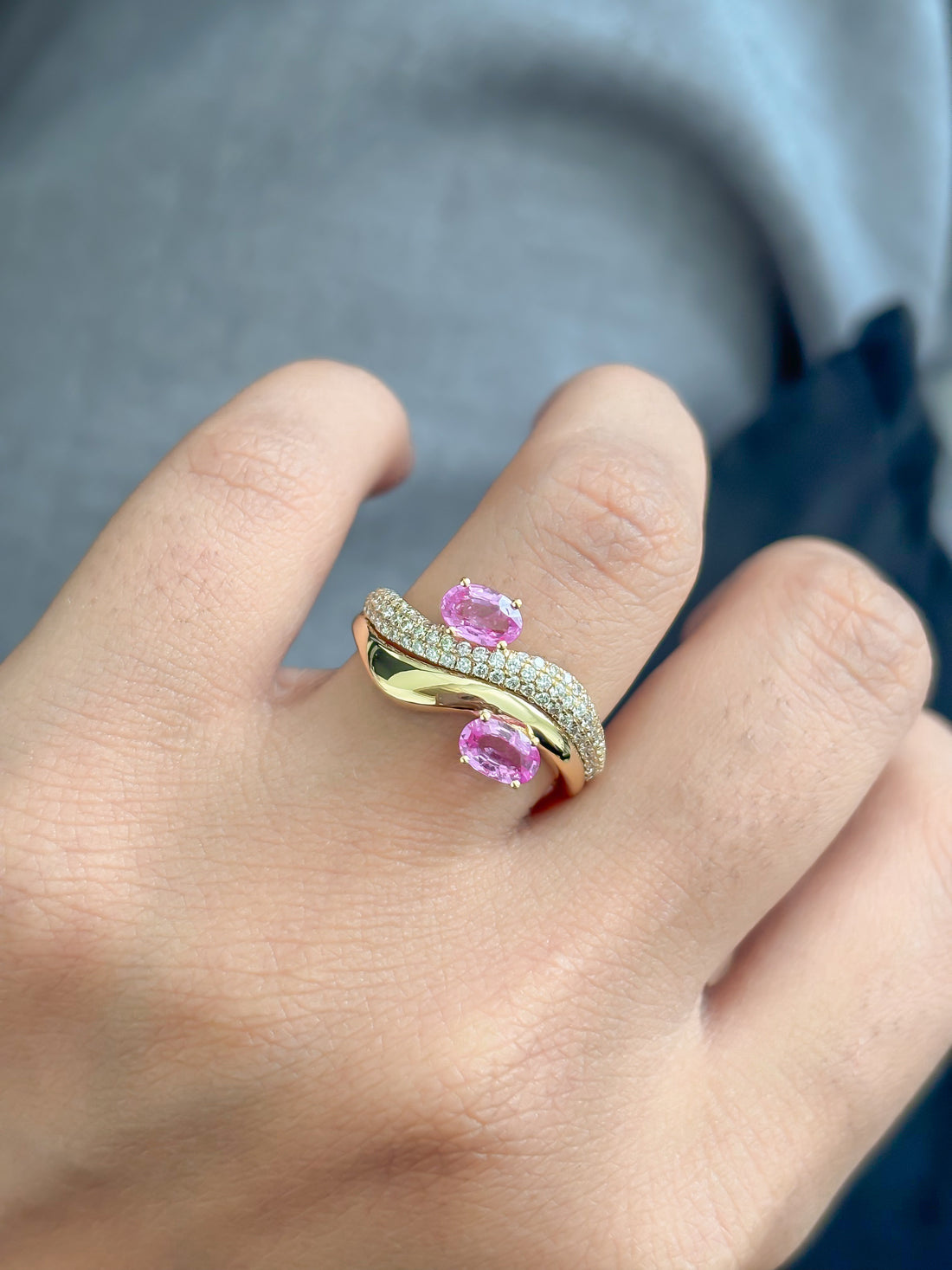 JPRG-4878/11867 Diamond Pink Sapphire Ring | 18K