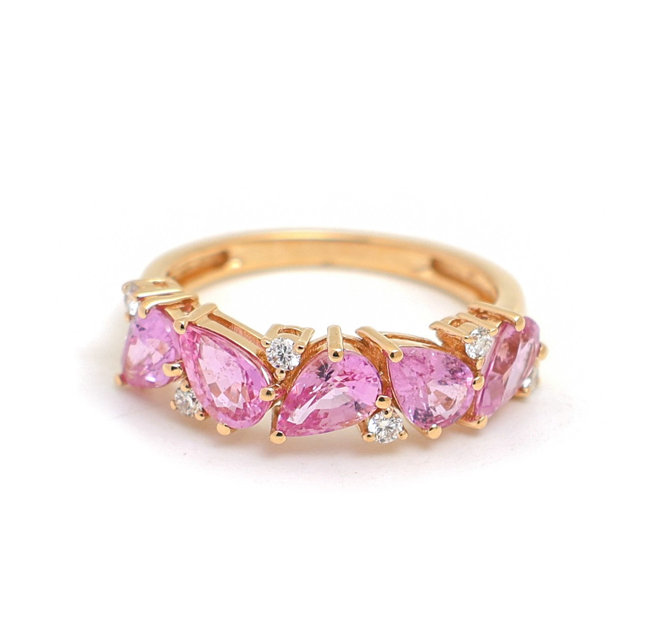 JPRG-4893/11900 Pink Sapphire Diamond Ring | 18K