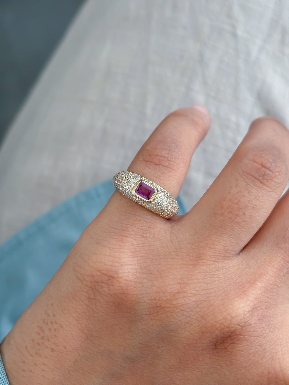 JPRG-4895/11912 Pink Sapphire Diamond Ring | 14K