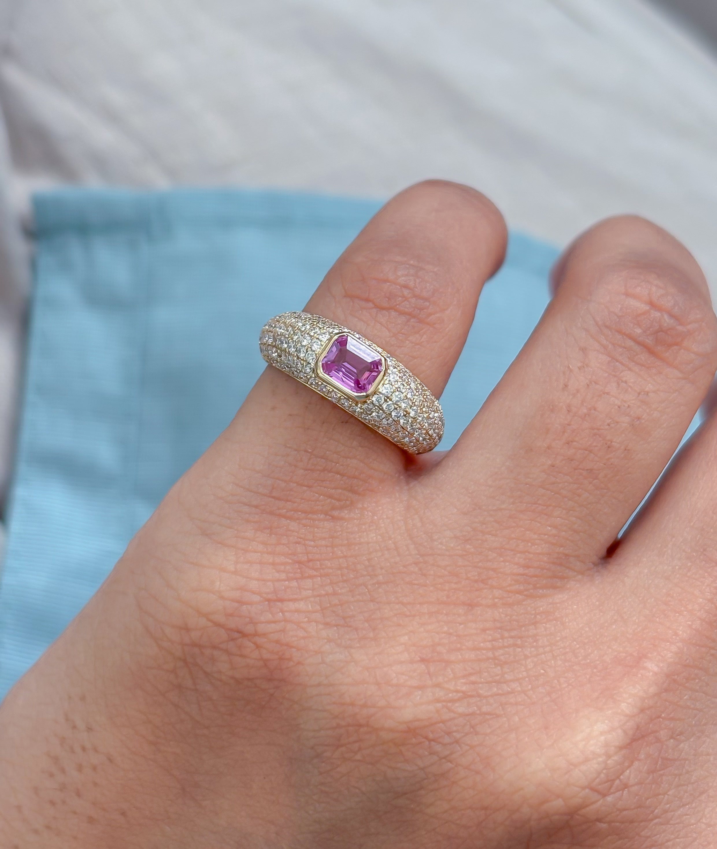 JPRG-4896/11913 Pink Sapphire Diamond Ring | 14K