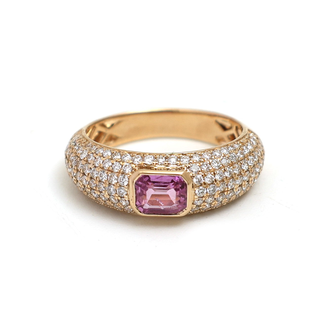 JPRG-4896/11913 Pink Sapphire Diamond Ring | 14K