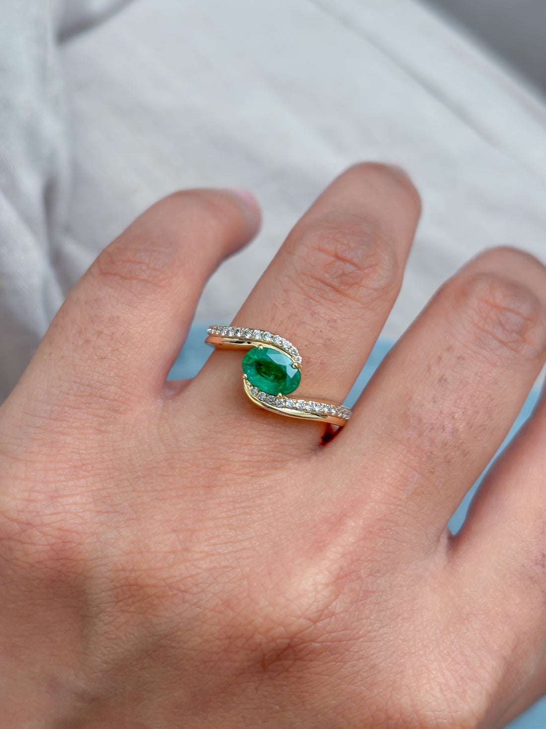 JPRG-4898/11915 Emerald Diamond Ring | 18K