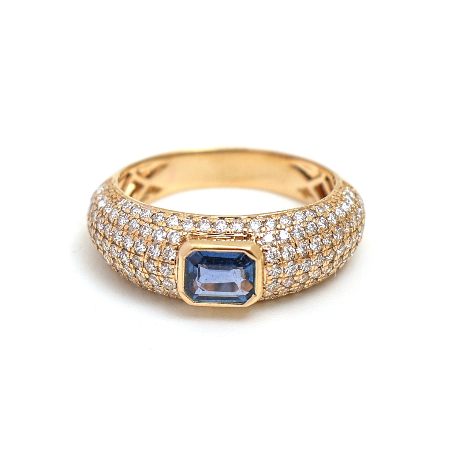 JPRG-4903/11920 Diamond Blue Sapphire Ring | 14K