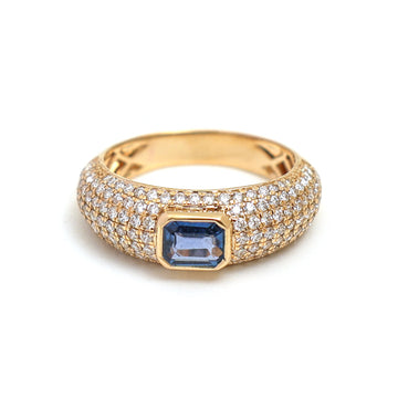 JPRG-4903/11920 Diamond Blue Sapphire Ring | 14K