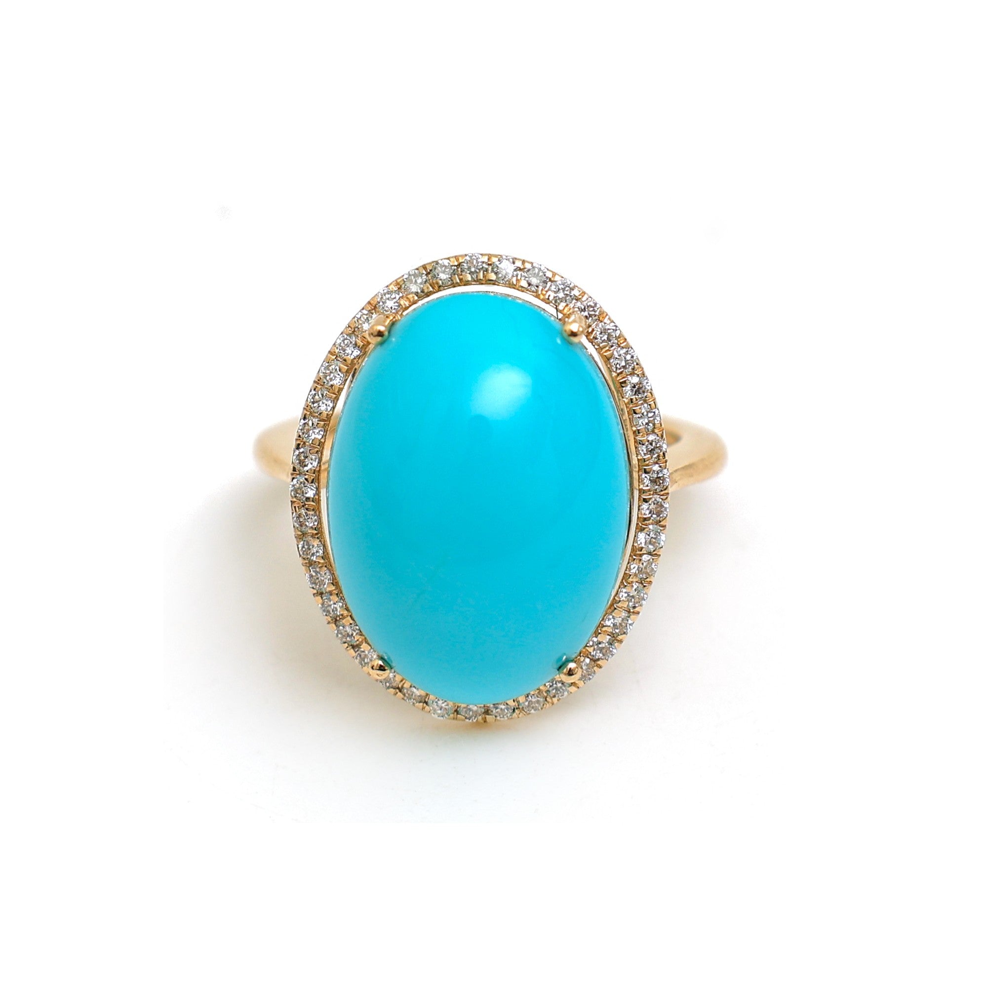 JPRG-4919/11965 Turquoise Diamond Ring | 14K