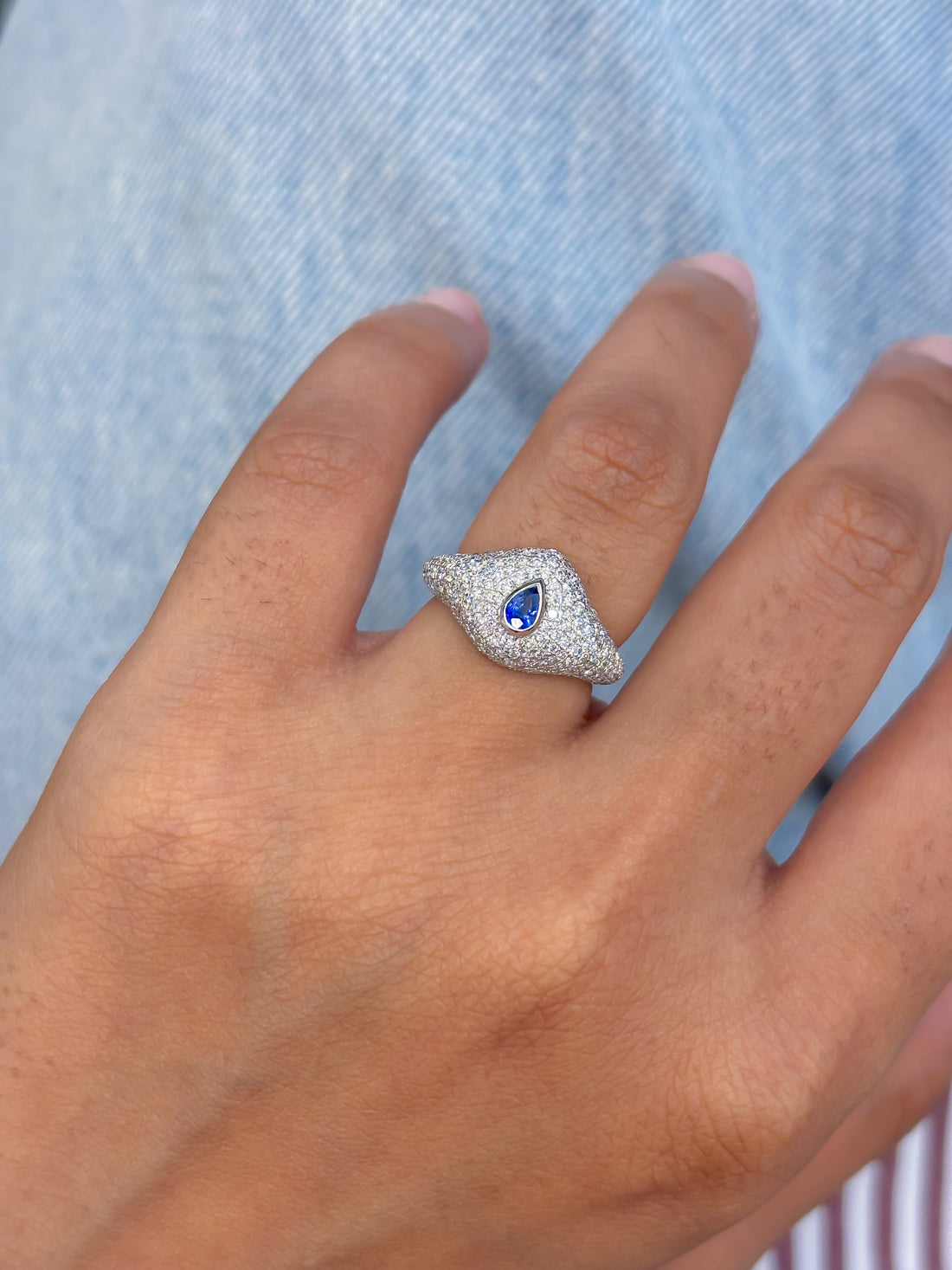 JPRG-4949/12019 Blue Sapphire Diamond Ring | 18K
