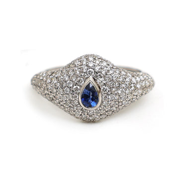 JPRG-4949/12019 Blue Sapphire Diamond Ring | 18K