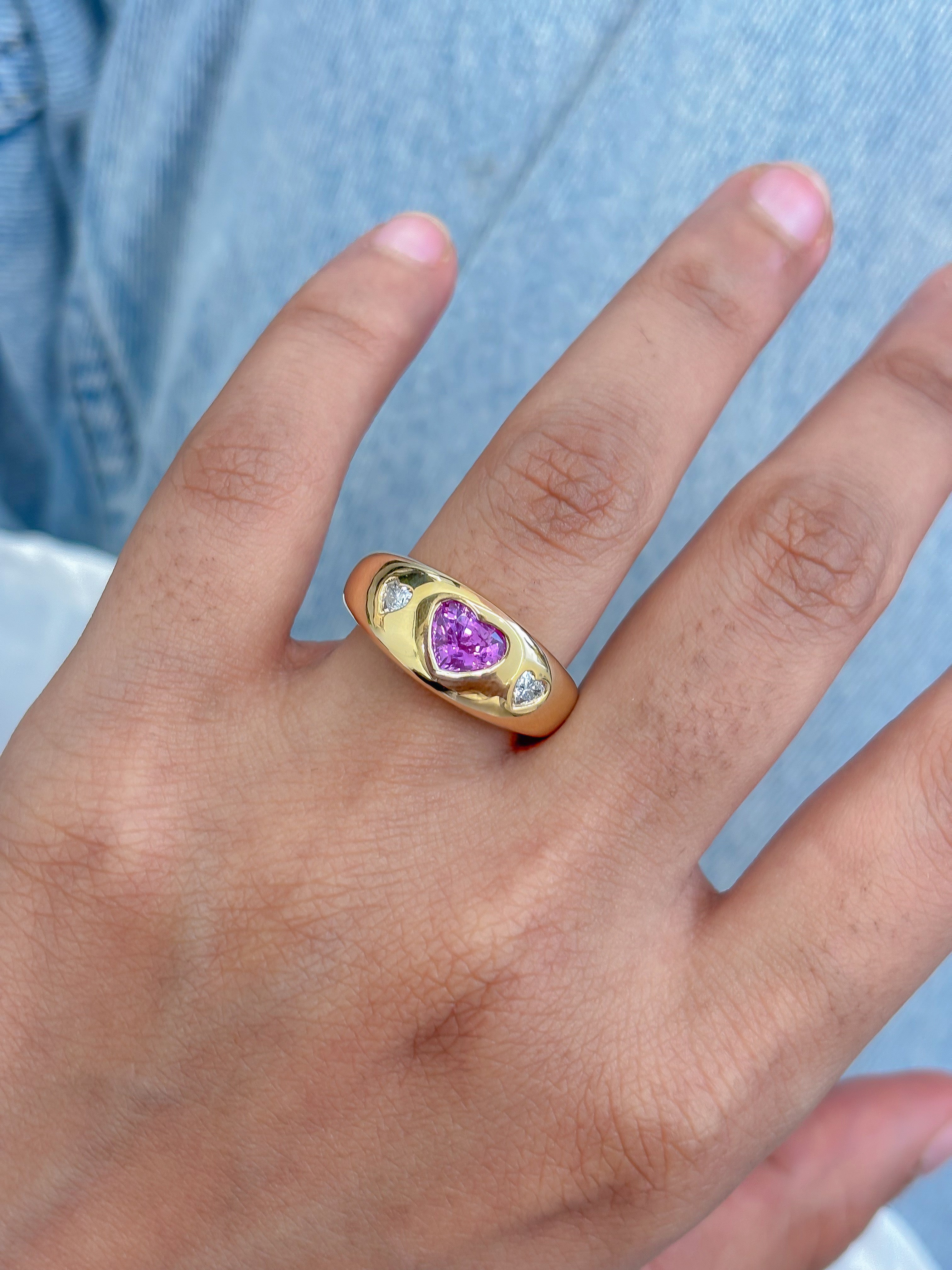 JPRG-4969/12048 Pink Sapphire Diamond Ring | 18K