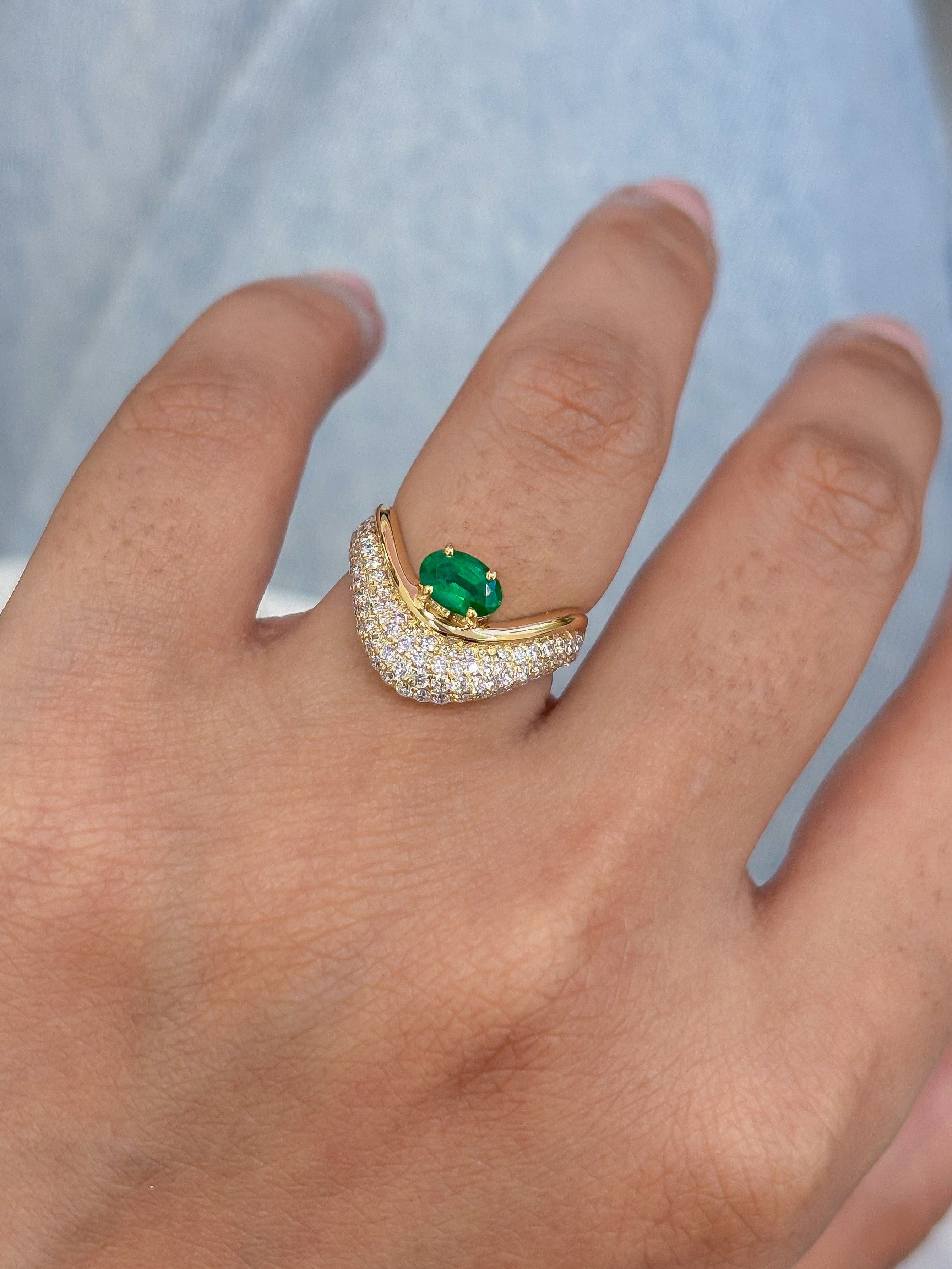 JPRG-4973/12052 Emerald Diamond Ring | 18K