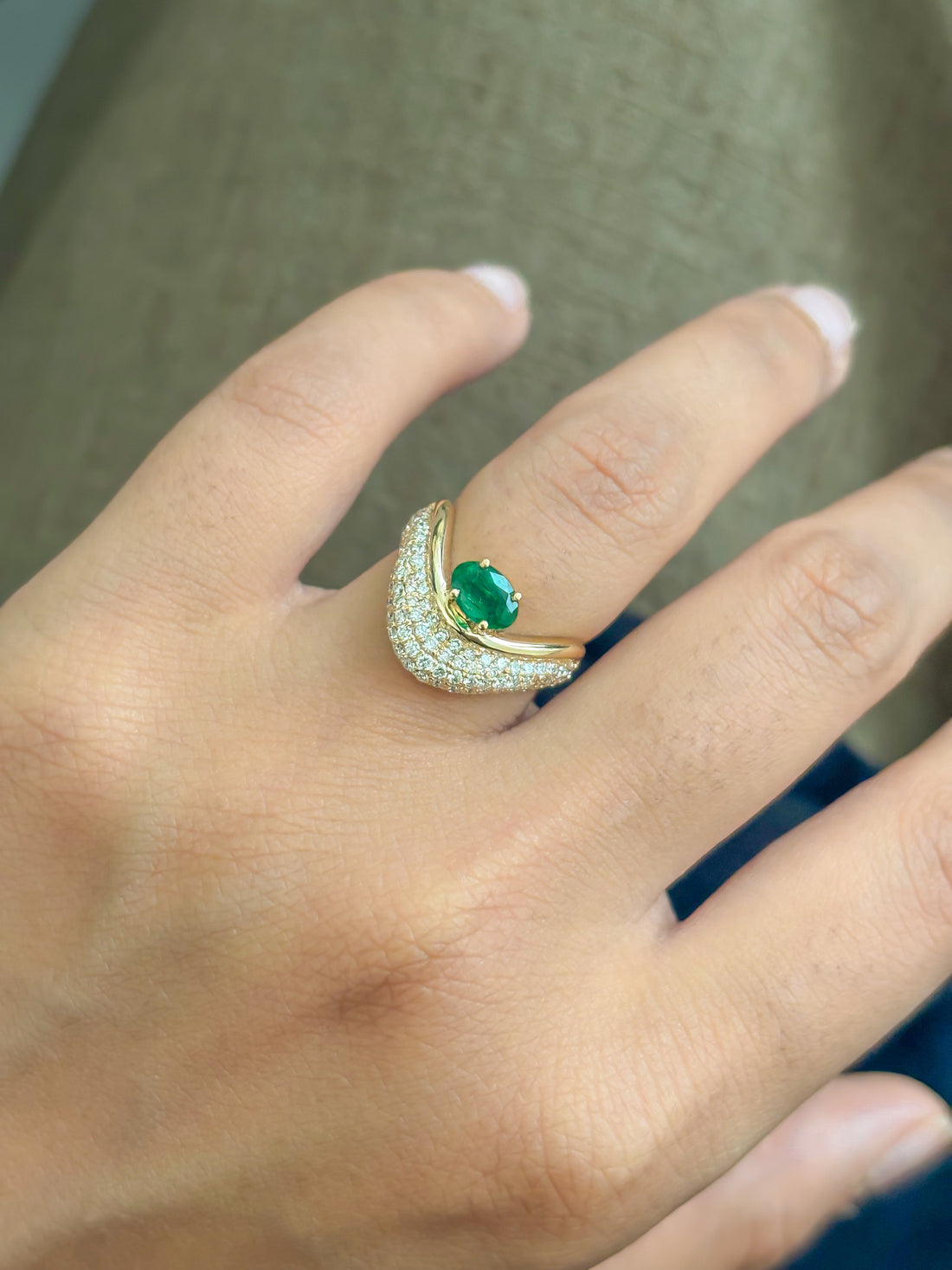 JPRG-4977/12082 Emerald Diamond Ring | 18K
