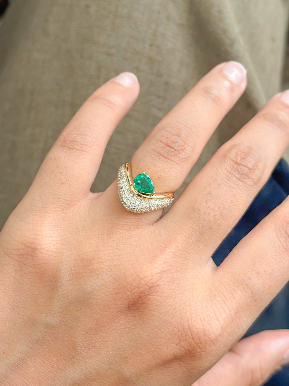 JPRG-4978/12083 Emerald Diamond Ring | 18K