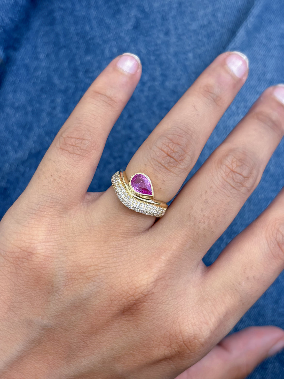 JPRG-4991/12096 Pink Sapphire Diamond Ring | 18K