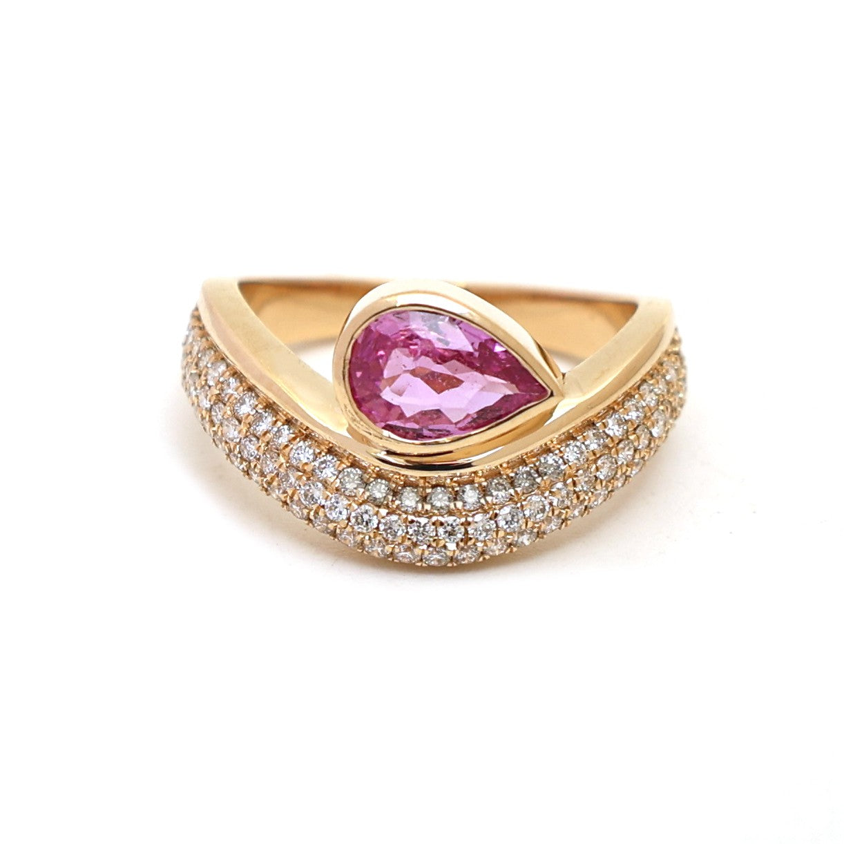 JPRG-4991/12096 Pink Sapphire Diamond Ring | 18K