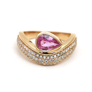 JPRG-4992/12097 Pink Sapphire Diamond Ring | 18K