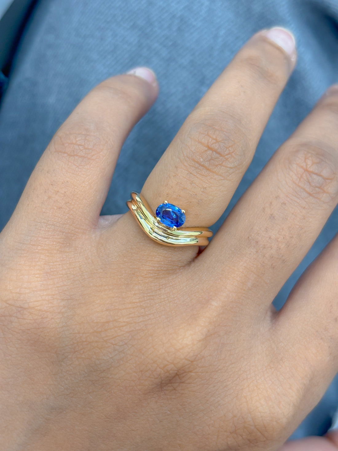 JPRG-5066/12205 Blue Sapphire Ring | 14K