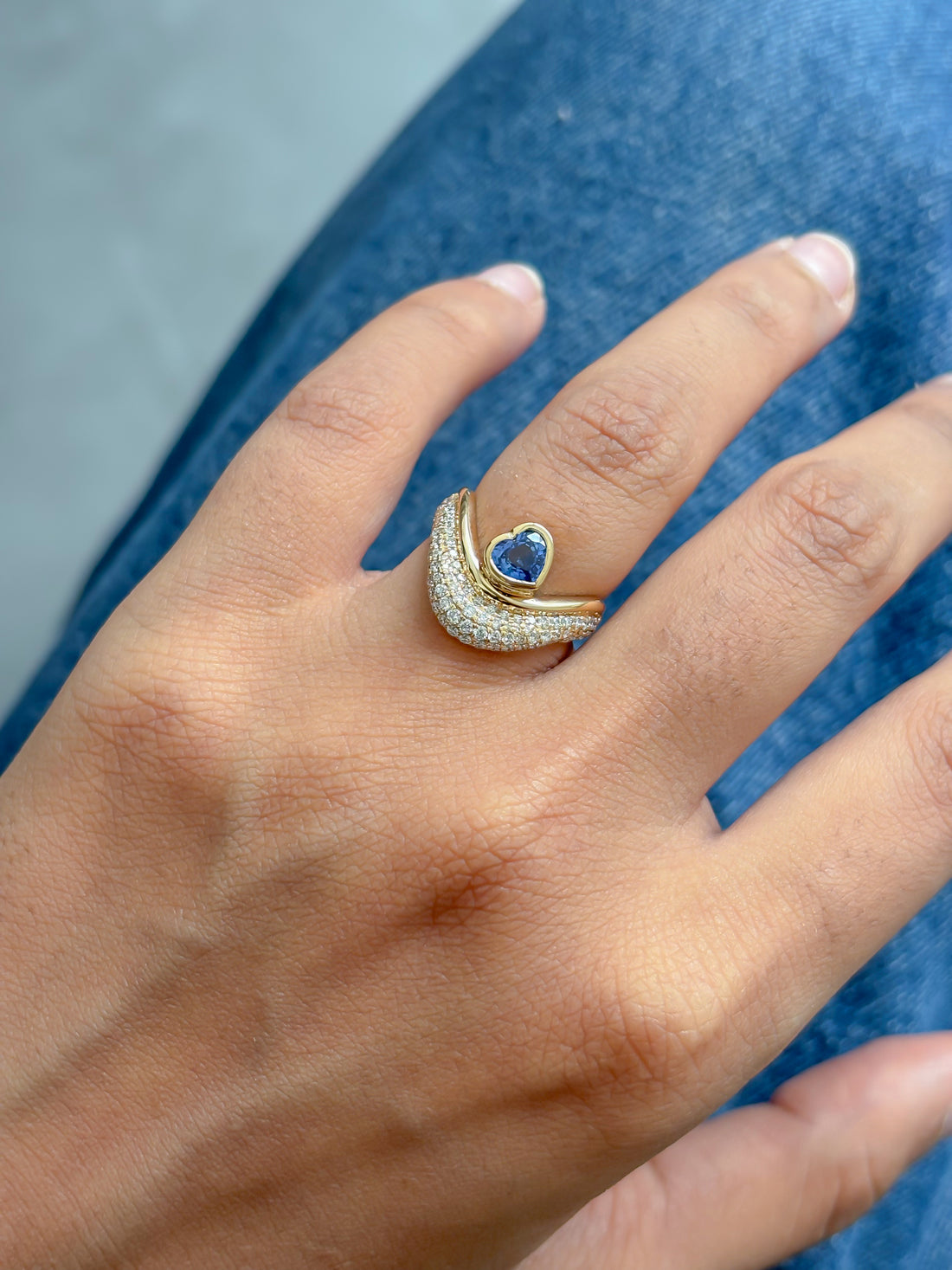 JPRG-5079/12237 Blue Sapphire Diamond Ring | 18K
