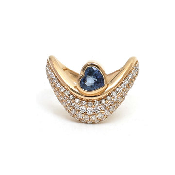JPRG-5079/12237 Blue Sapphire Diamond Ring | 18K