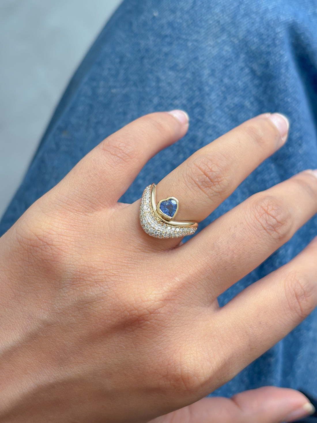JPRG-5080/12238 Blue Sapphire Diamond Ring | 18K