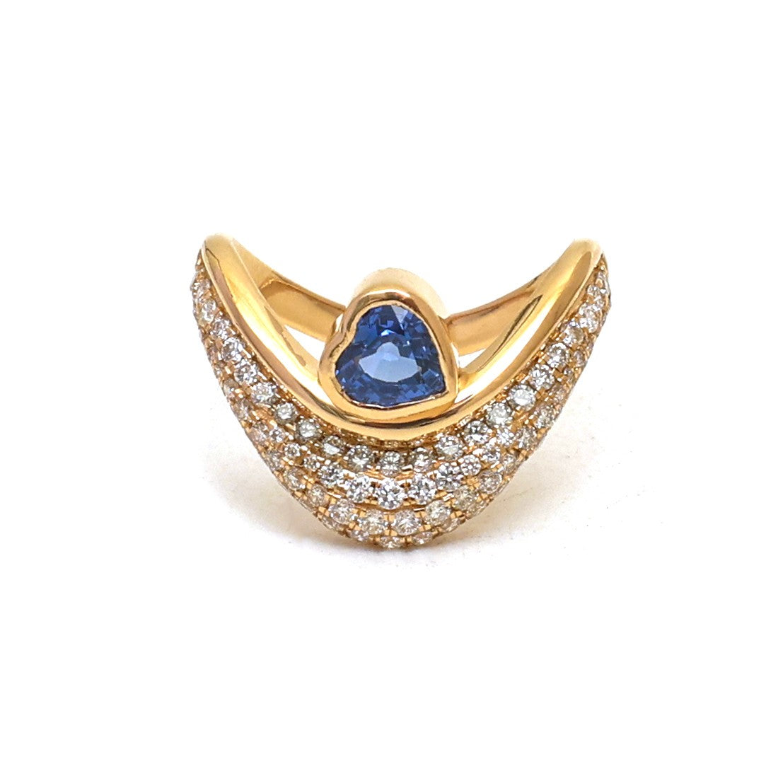 JPRG-5080/12238 Blue Sapphire Diamond Ring | 18K