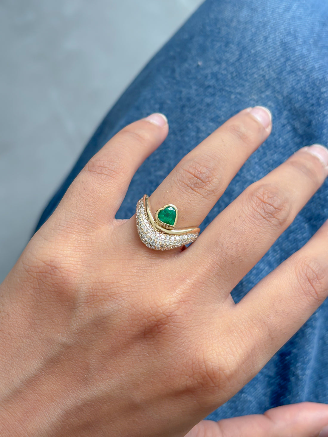 JPRG-5081/12239 Emerald Diamond Ring | 18K