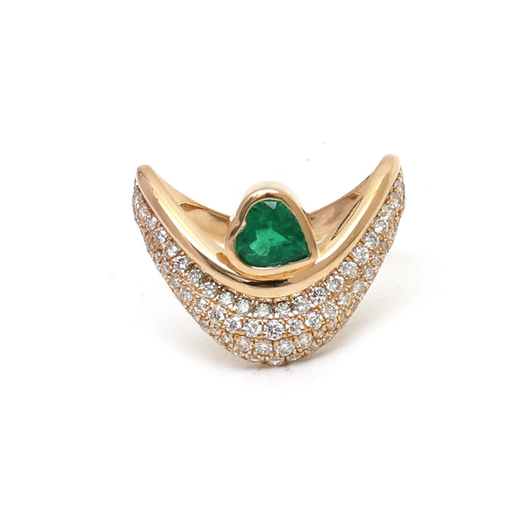 JPRG-5081/12239 Emerald Diamond Ring | 18K