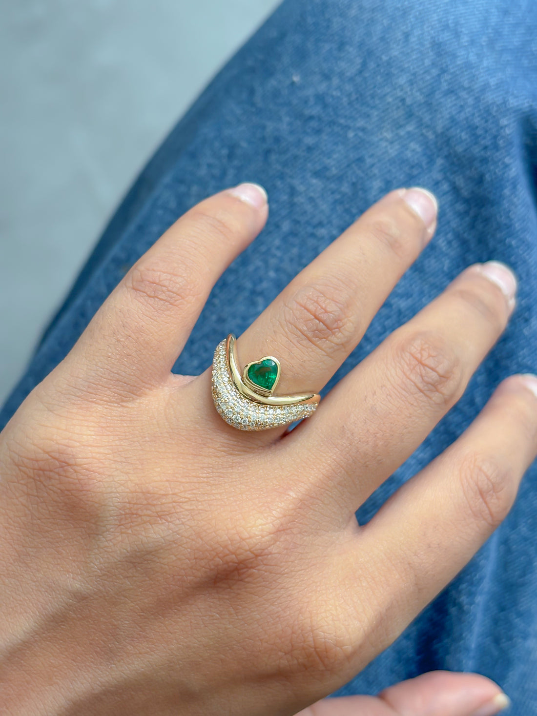 JPRG-5082/12240 Emerald Diamond Ring | 18K