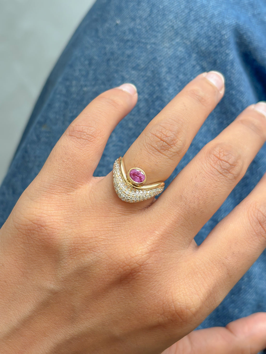 JPRG-5092/12250 Pink Sapphire Diamond Ring | 18K