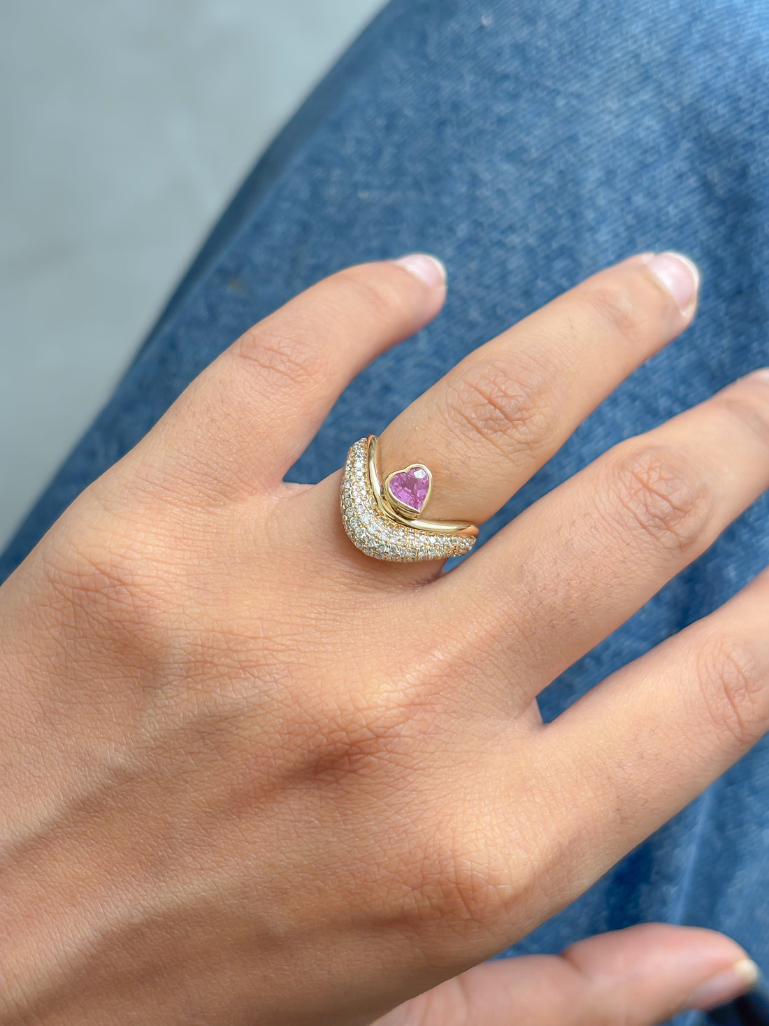 JPRG-5093/12251 Pink Sapphire Diamond Ring | 18K