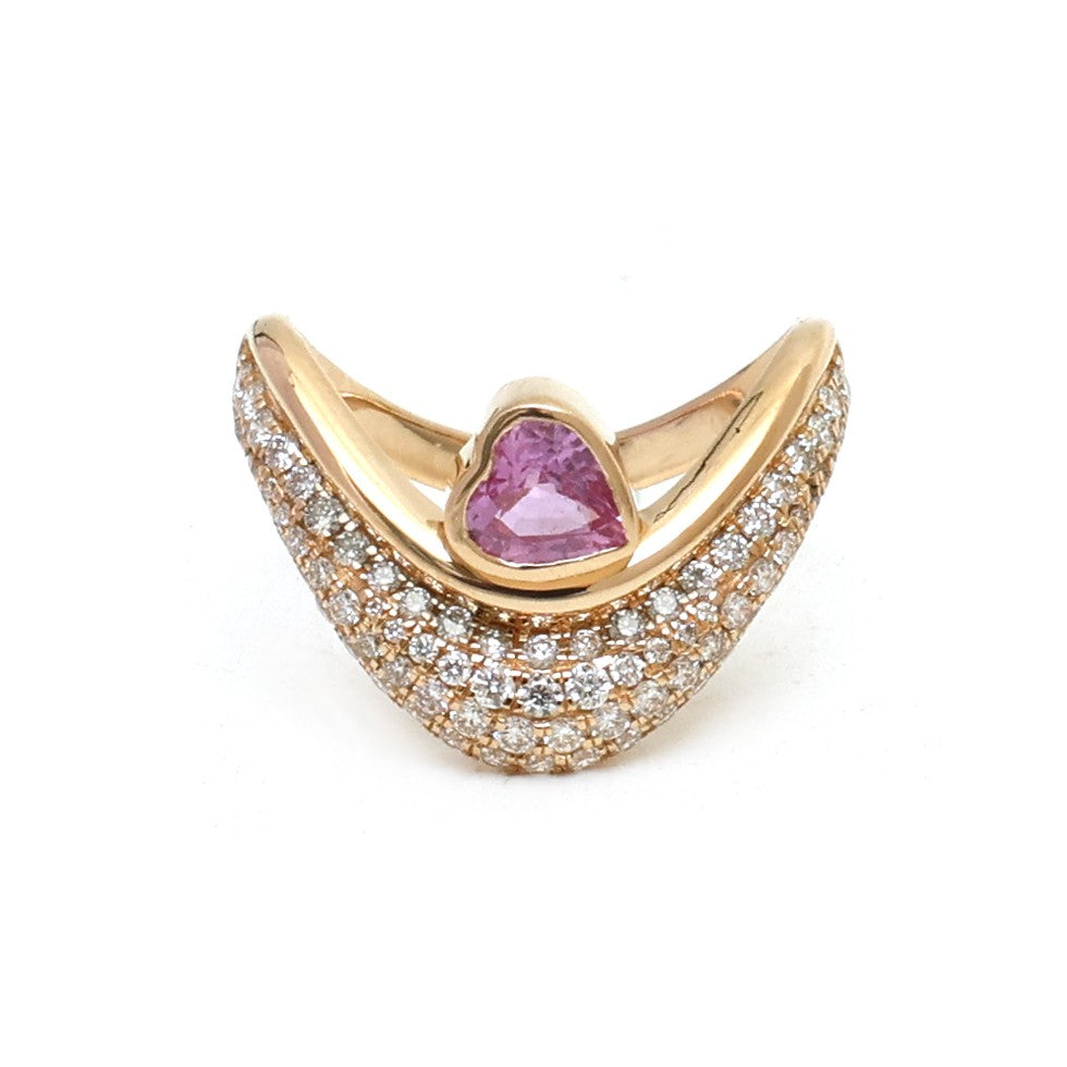 JPRG-5093/12251 Pink Sapphire Diamond Ring | 18K