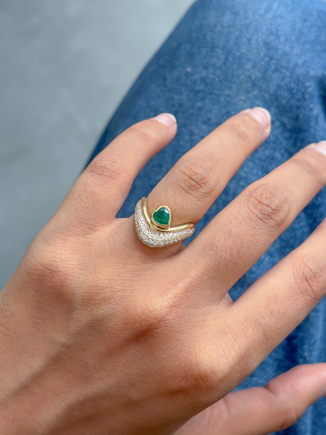 JPRG-5094/12252 Emerald Diamond Ring | 18K
