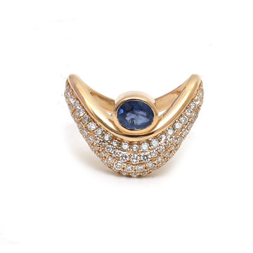 JPRG-5106/12264 Blue Sapphire Diamond Ring | 18K