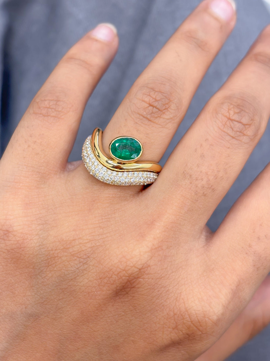 JPRG-5107/12275 Diamond Emerald Ring | 18K
