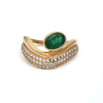JPRG-5107/12275 Diamond Emerald Ring | 18K