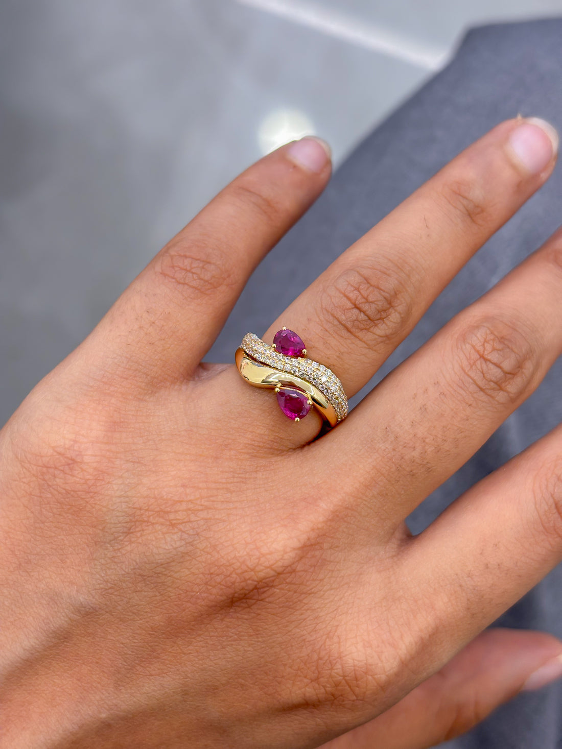 JPRG-5108/12276 Diamond Ruby Ring | 18K
